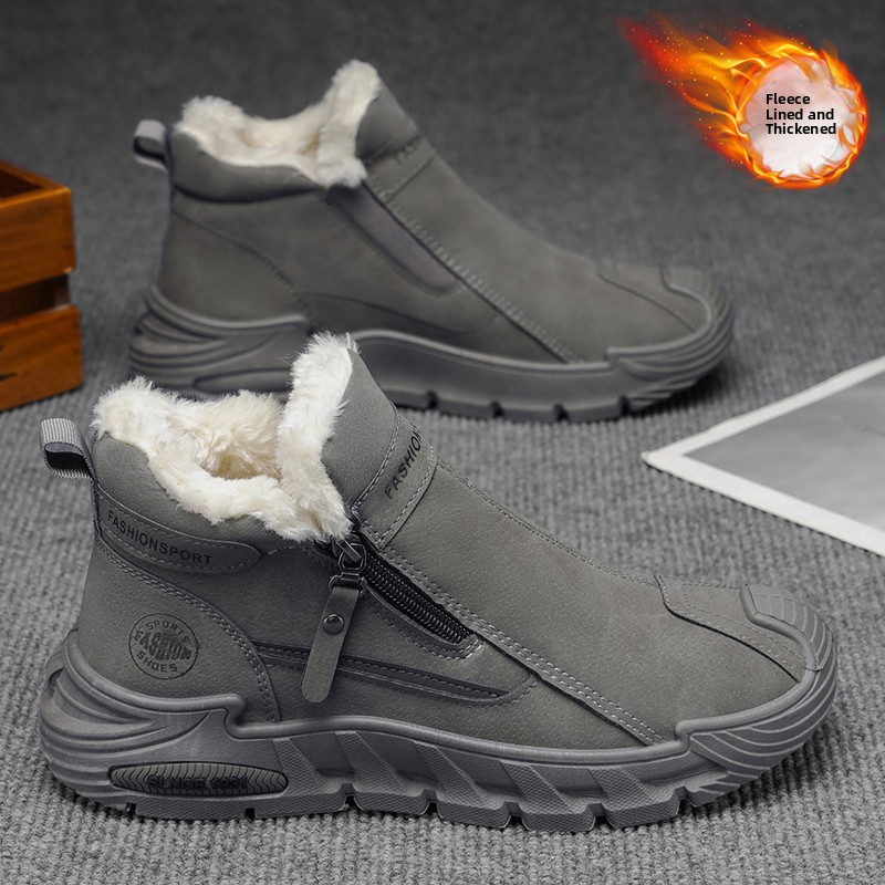 Leather Work Youtube - Men's Winter High-Top Work Boots Slip-On