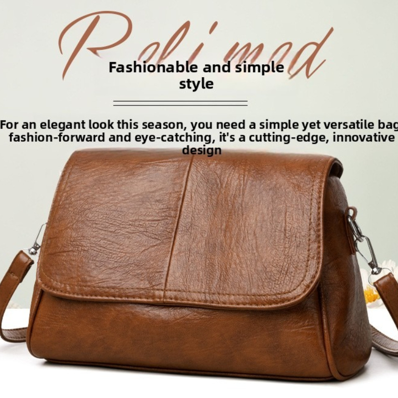 Leatherwork Belt - Soft Faux Leather Flap Crossbody Bag