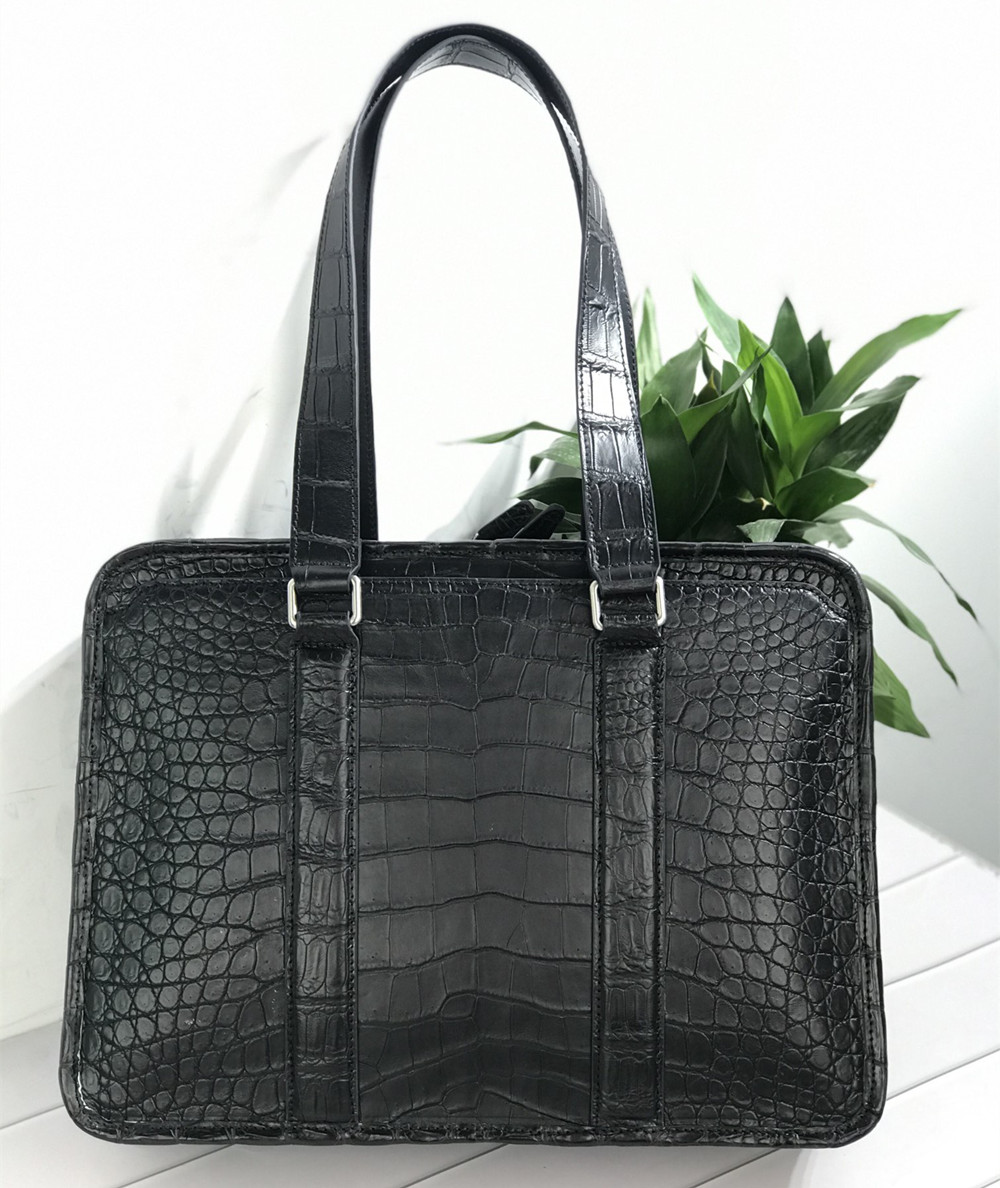 Leather Work Laptop Bag - New Crocodile Leather Laptop Bag Real
