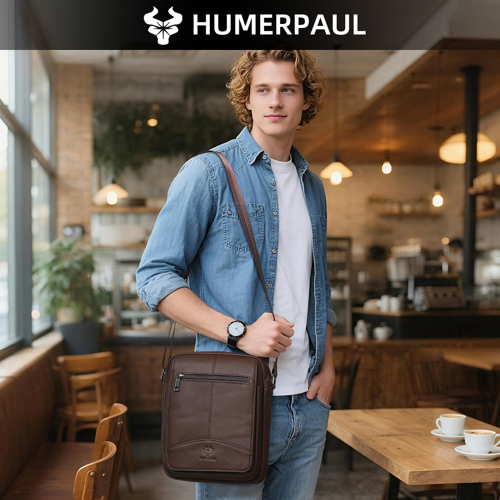 HUMERPAUL Genuine Leather Cros - đánh giá và giá Leather Work Bag Men