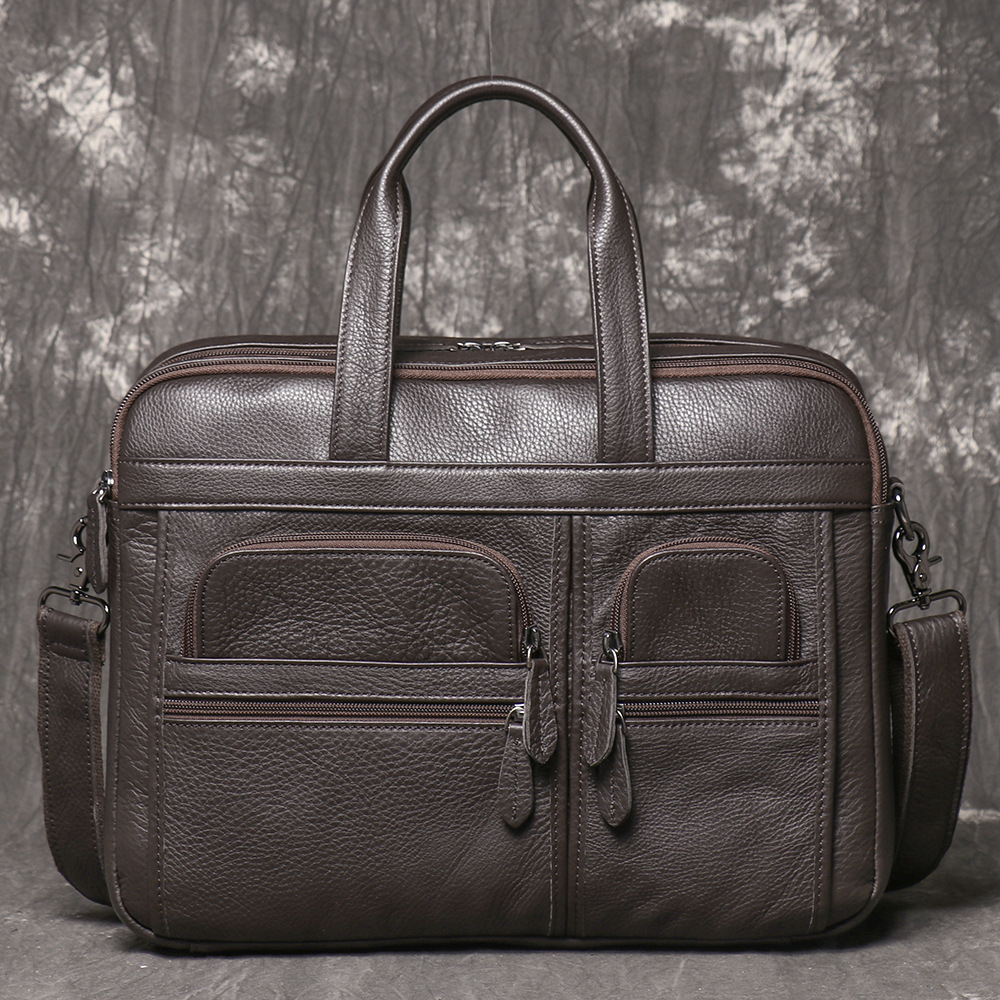 Men's Genuine Leather Briefcas - đánh giá và giá Leather Work Laptop Bag