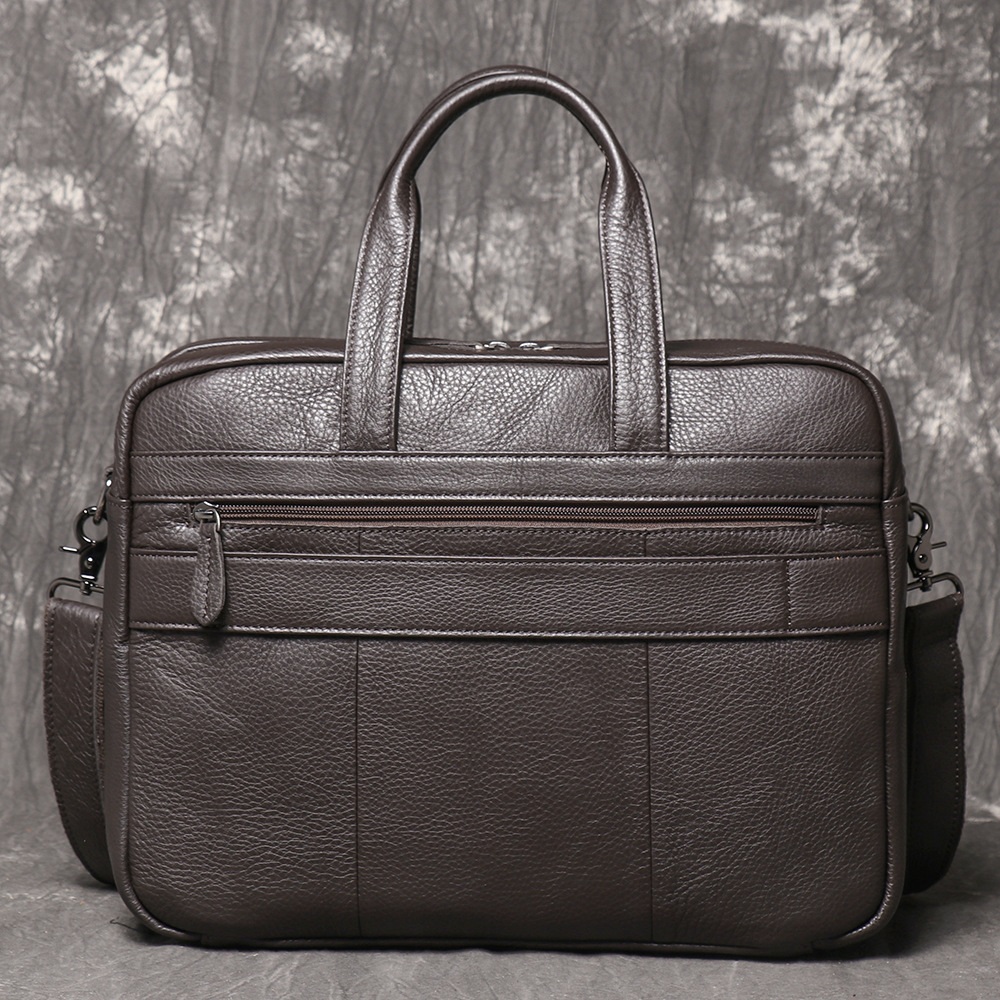 Men's Genuine Leather Briefcas - đánh giá và giá Leather Work Laptop Bag