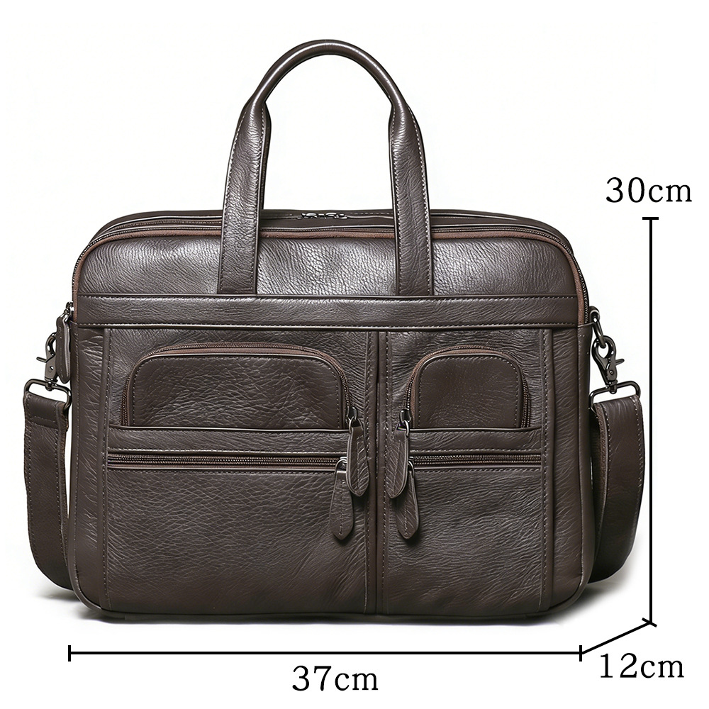 Men's Genuine Leather Briefcas - đánh giá và giá Leather Work Laptop Bag