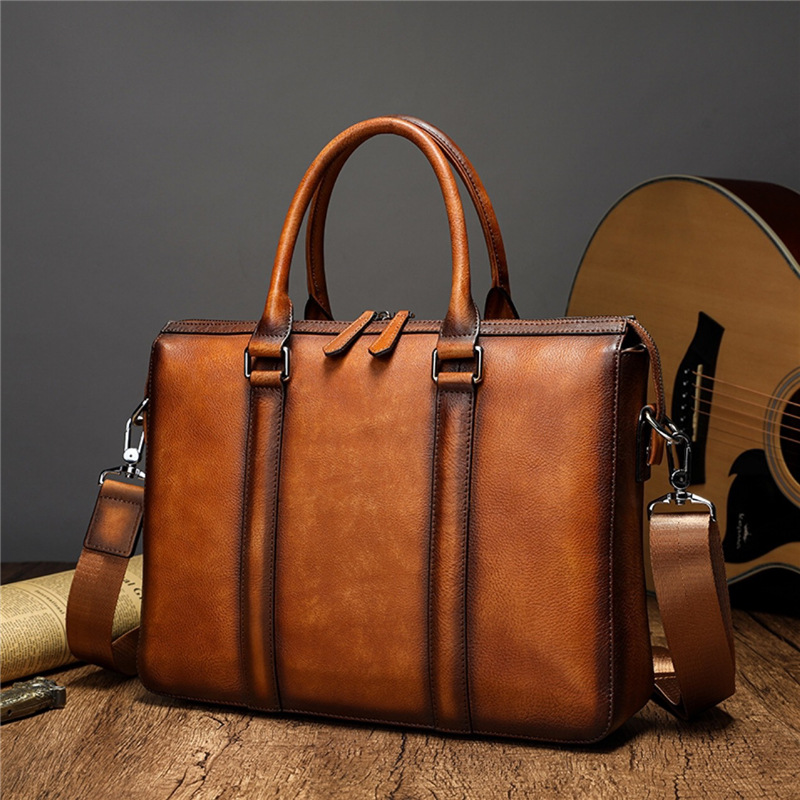 YETTIES Business Top Grain Lea - đánh giá và giá Leather Work Bag Men