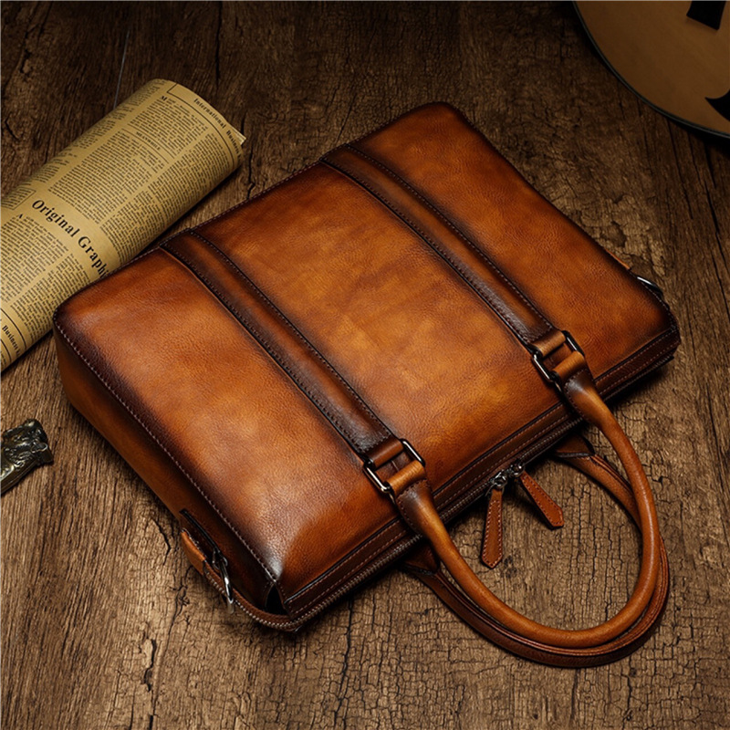 YETTIES Business Top Grain Lea - đánh giá và giá Leather Work Bag Men
