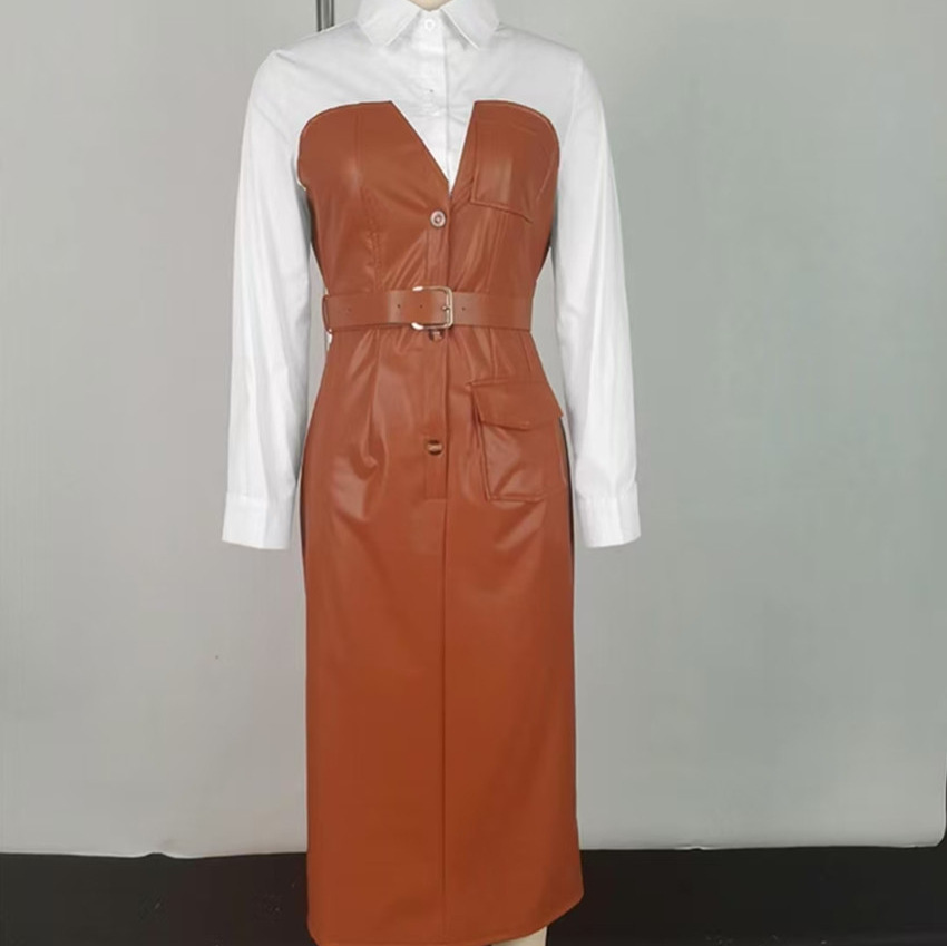 Women Dress Faux Leather Mid L - đánh giá và giá Leatherwork Midnight