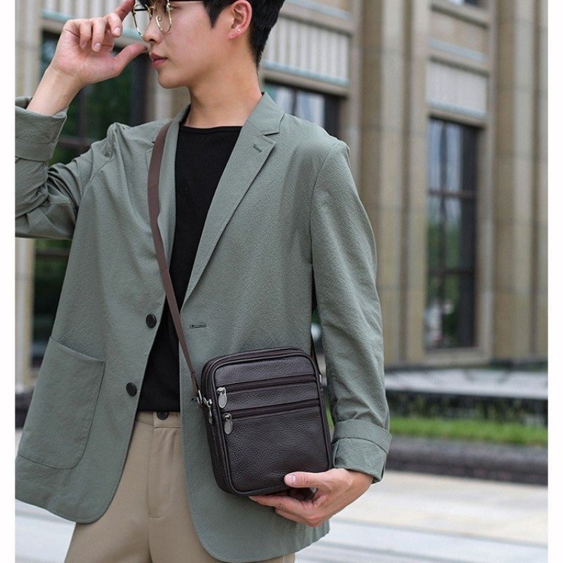 Men's Shoulder Messenger Bag C - đánh giá và giá Leather Work Bag Men