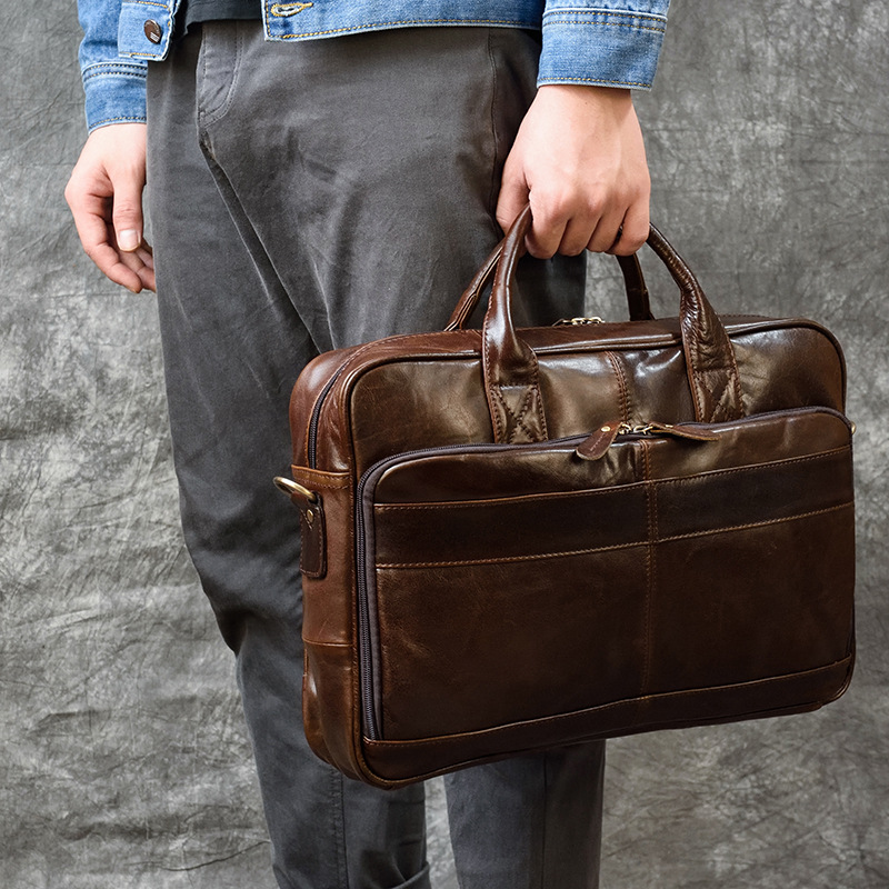 Luxury Genuine Leather Handbag - đánh giá và giá Leather Work Bag Men