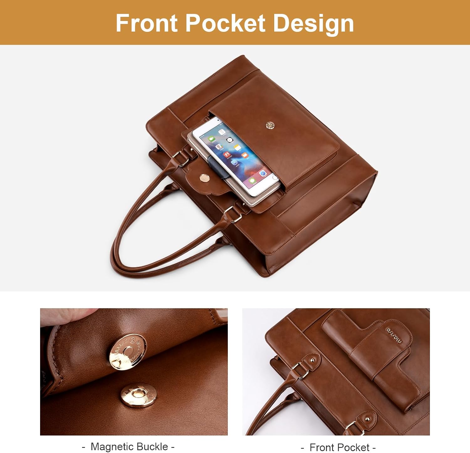 MOSISO Laptop Tote Bag for Wom - đánh giá và giá Leather Work Laptop Bag