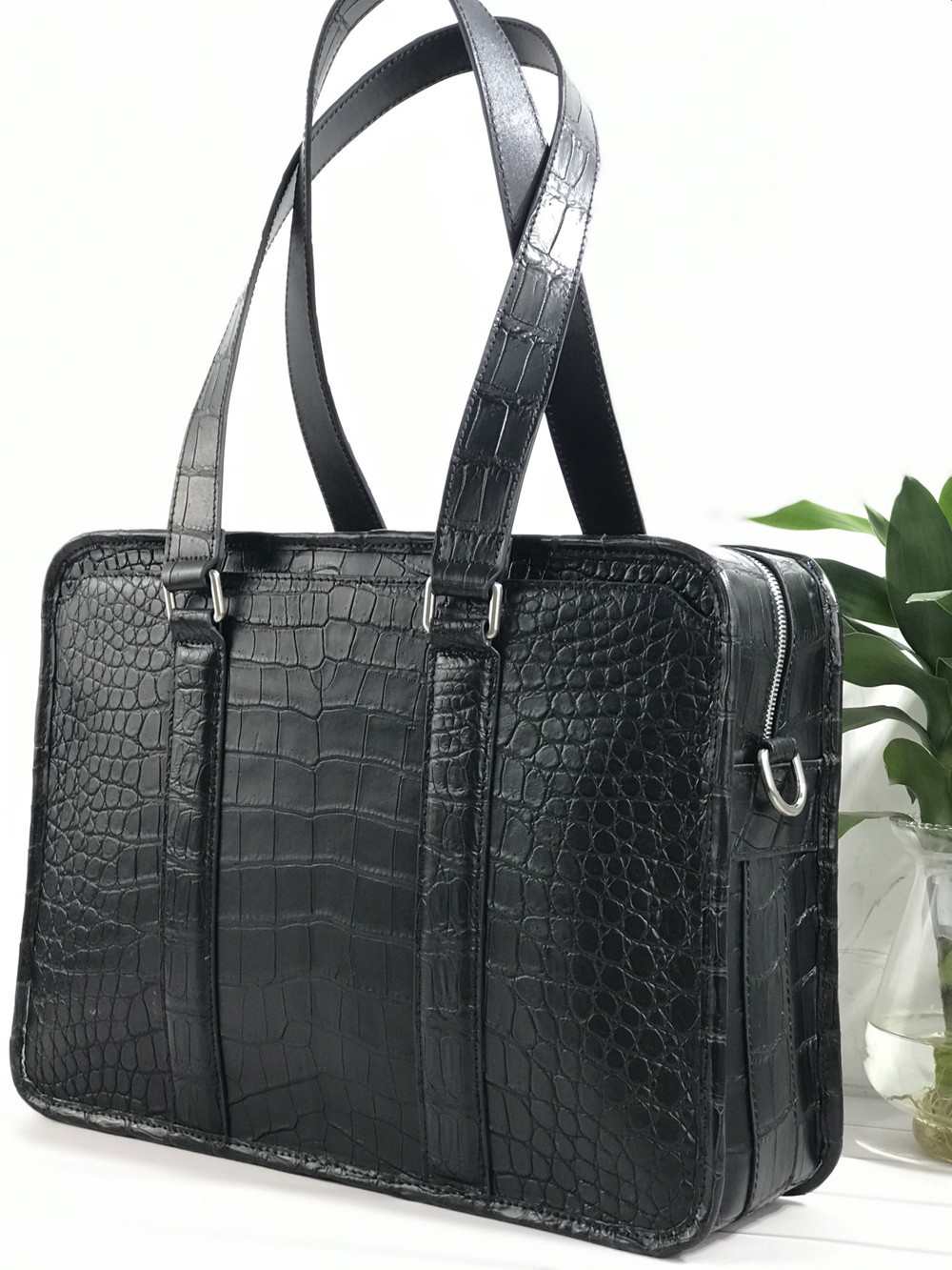New Crocodile Leather Laptop B - đánh giá và giá Leather Work Laptop Bag