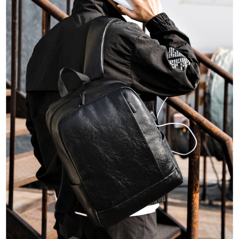 Men Fashionable Backpack PU Le - đánh giá và giá Leather Work Laptop Bag