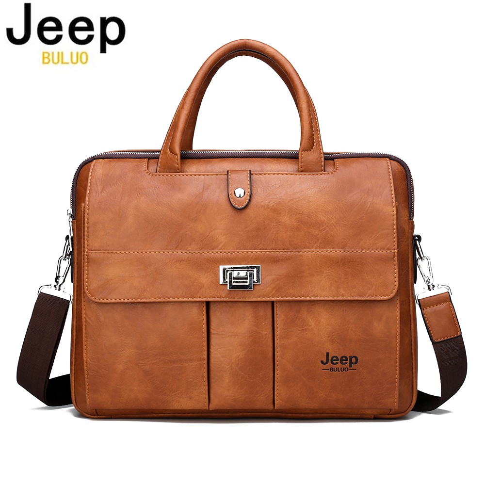 Jeep Buluo Men's Leather Brief - đánh giá và giá Leather Work Bag Men