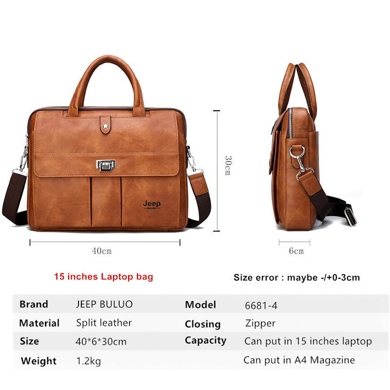 Jeep Buluo Men's Leather Brief - đánh giá và giá Leather Work Bag Men