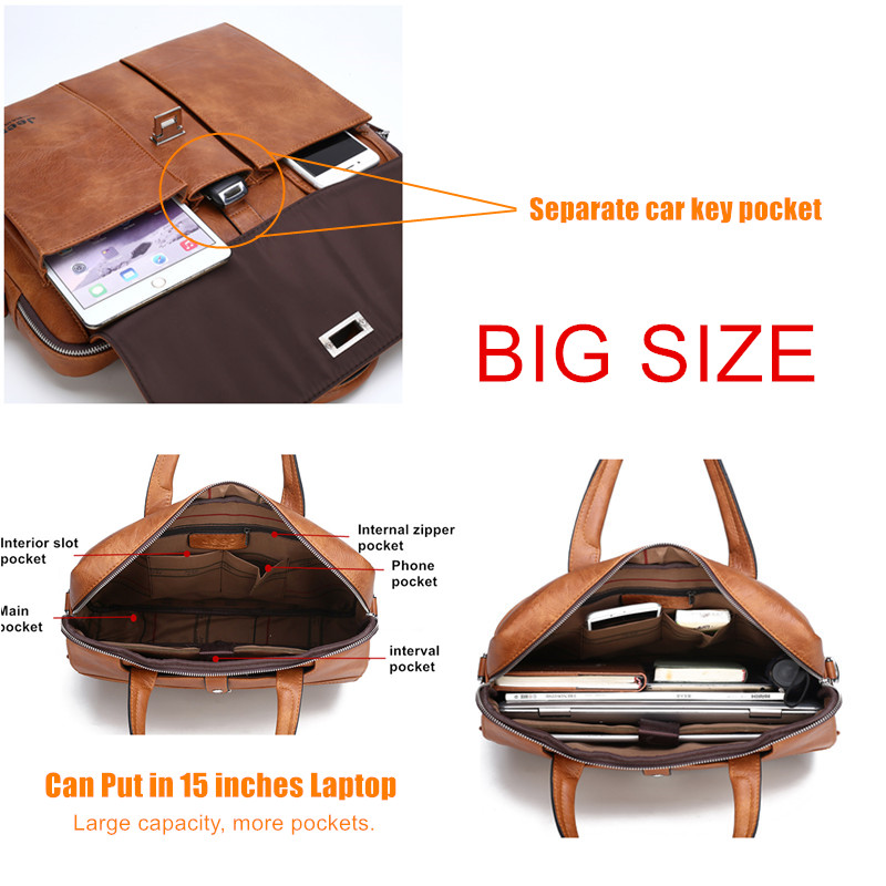 Jeep Buluo Men's Leather Brief - đánh giá và giá Leather Work Bag Men