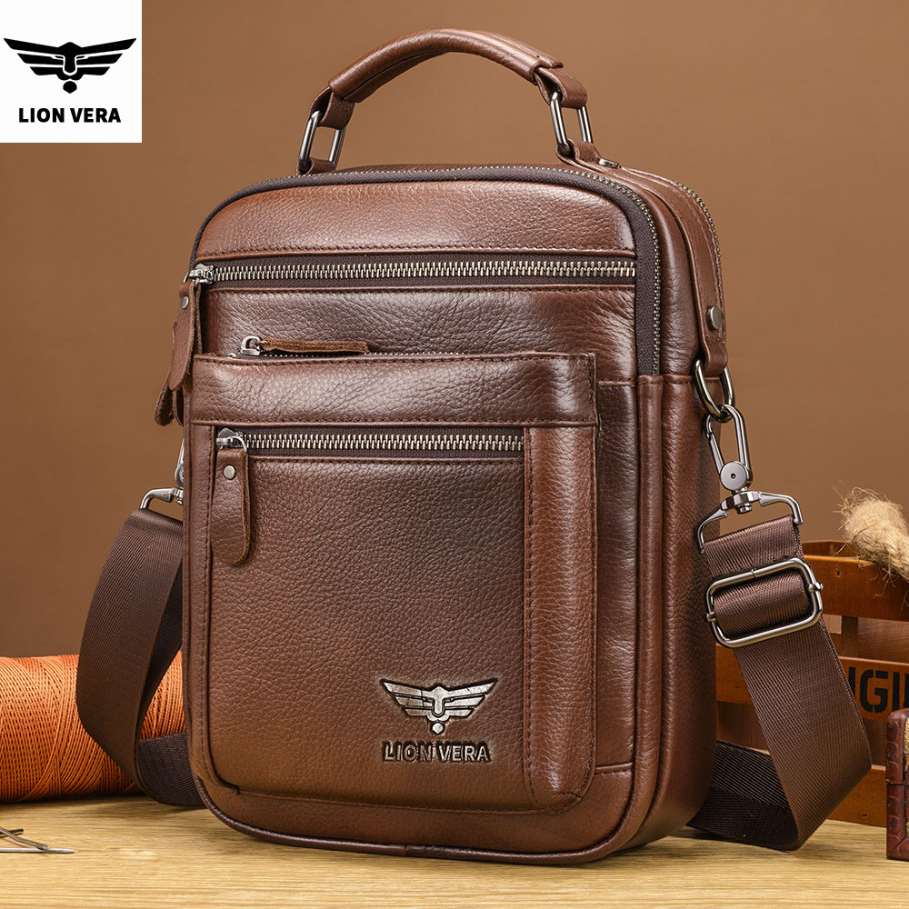 LION VERA Men's Shoulder Bag C - đánh giá và giá Leather Work Bag Men