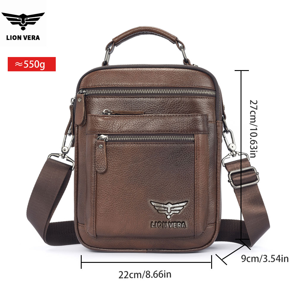LION VERA Men's Shoulder Bag C - đánh giá và giá Leather Work Bag Men