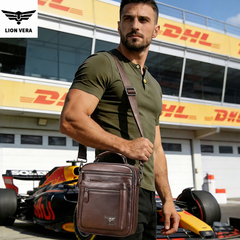 LION VERA Men's Shoulder Bag C - đánh giá và giá Leather Work Bag Men